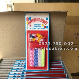 【Cực Rẻ】Hộp 24 Vỉ Nến Xoắn Nhỏ Phụ Kiện Sinh Nhật