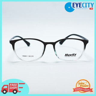 Gọng kính cận thời trang Hàn Quốc HUVITZ nhựa dẻo màu Ombre đen trắng HK8011 - C6