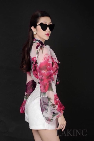 Set Áo Sơmi Hoa 3D + Quần Sort Gấm Cao Cấp