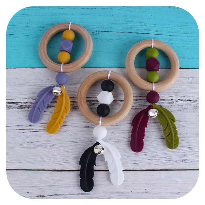 Đồ Chơi Lục Lạc Silicone Không BPA Cho Bé Sơ Sinh Gặm Nướu