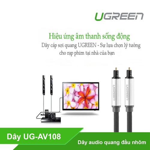 Cáp Âm Thanh Audio Quang (Toslink, Optical) Ugreen Vỏ Nhôm 10539 10542 10541 10540 10542