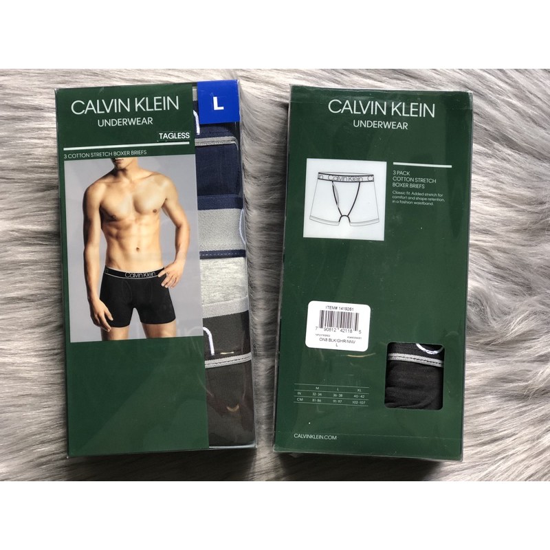 (Hàng Costco Mỹ) Set 3 quần lót dạng đùi Calvin Klein dành cho nam (Size L=65-75kg)