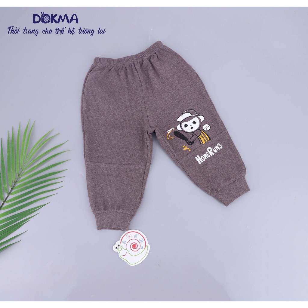 DQ588 Quần dài sơ sinh bo gấu Dokma (9-24m)