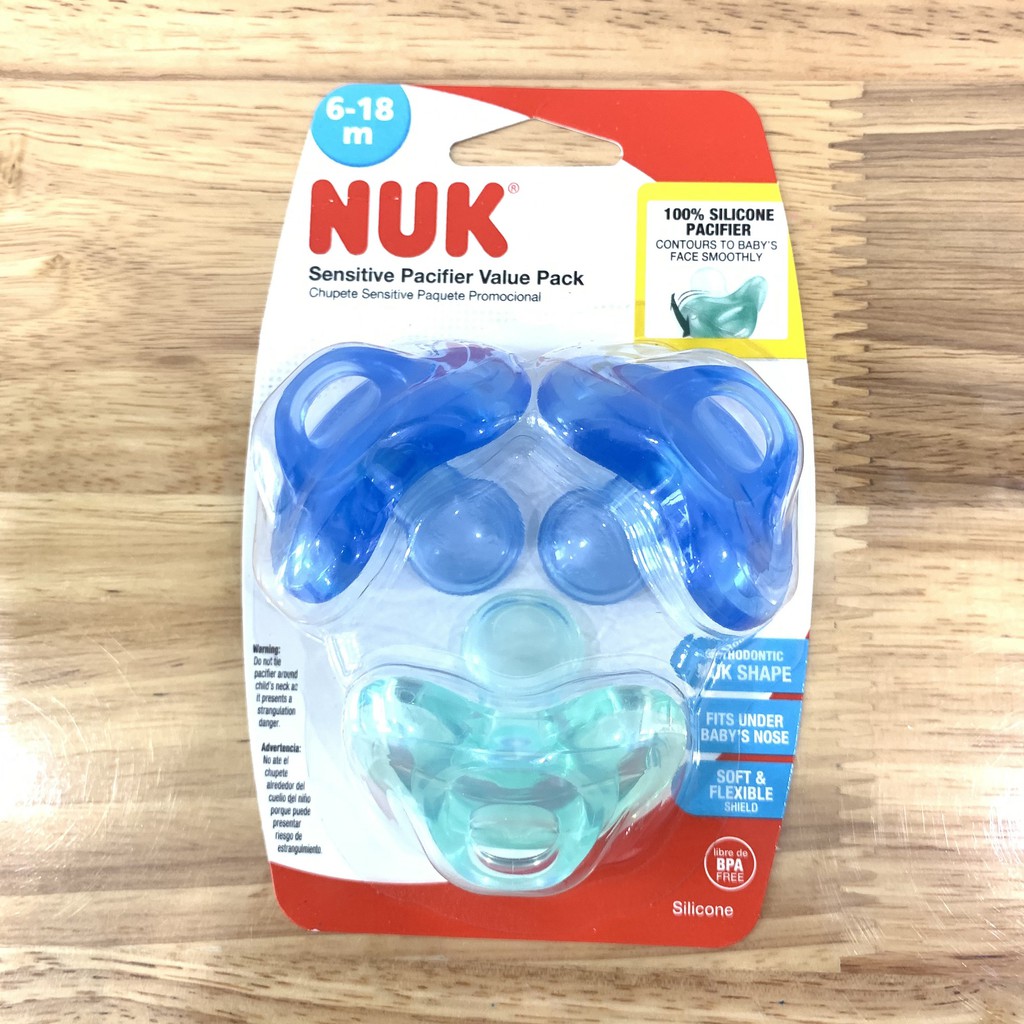 Ti giả Silicon Nuk cho bé (size 0m+, 6-18m)