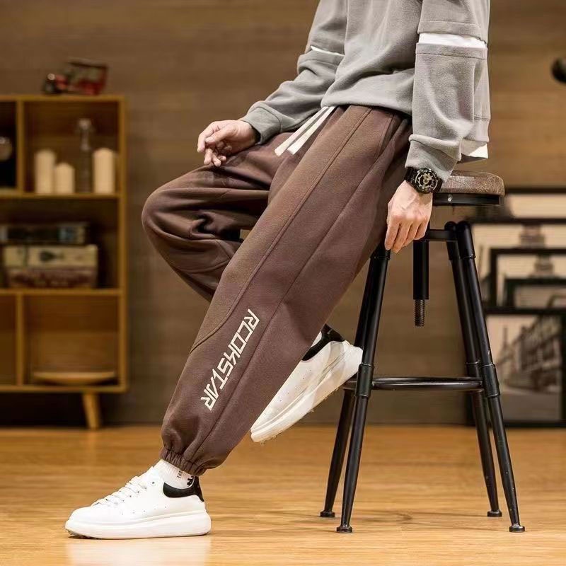 Quần Dài Thể Thao Dáng Rộng Phối Dây Rút Thời Trang Trẻ Trung Cho Nam