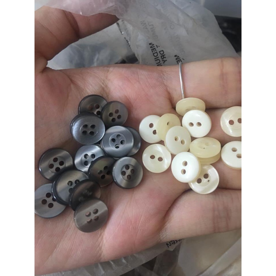 cúc khuy nút somi trắng đen