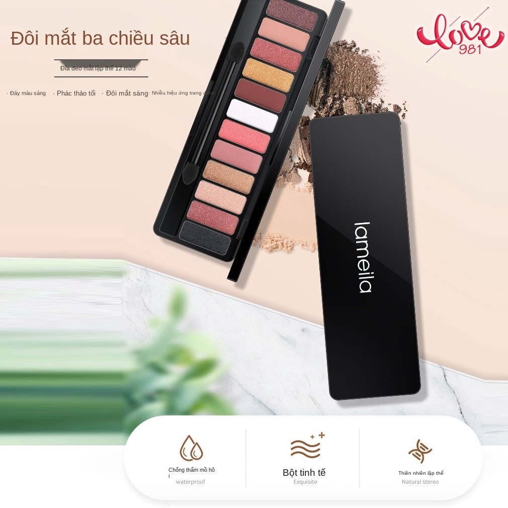 [Hàng mới về] Bảng phấn mắt 12 lì chống nước chống mồ hôi chống nhòe lâu trôi cho người mới bắt đầu | BigBuy360 - bigbuy360.vn