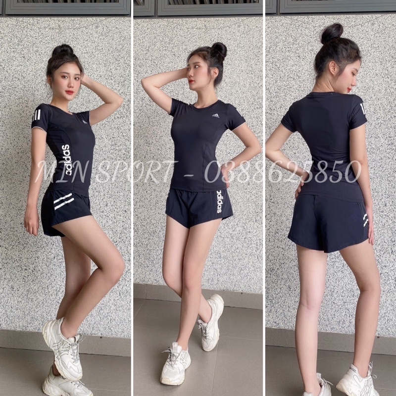 BỘ THỂ THAO TẬP GYM NỮ  , BỘ QUẦN SHORT 2 LỚP CHỮ EO TẬP GYM NỮ