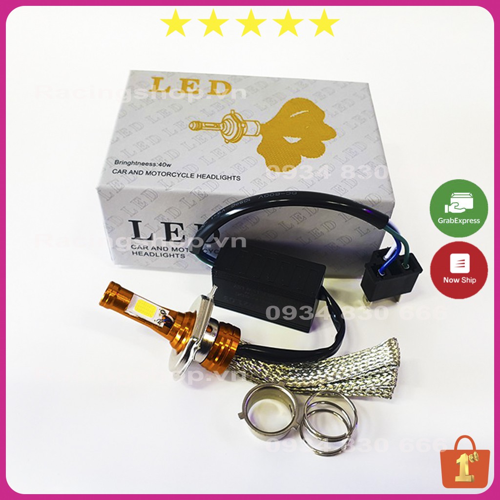 Đèn Led Xe Máy LEDVNRACING Đèn Pha Trợ Sáng 🔥 CYT Loại 1 🔥 2 TIM LED H4 & M5 🔥 - (GIÁ 1 BÓNG) - Chất lượng cao