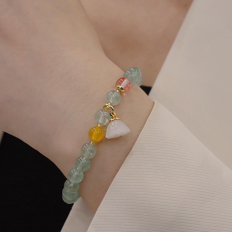 [Hàng Mới] Vòng Tay Co Dãn Đính Hạt Pha Lê Xanh Lá