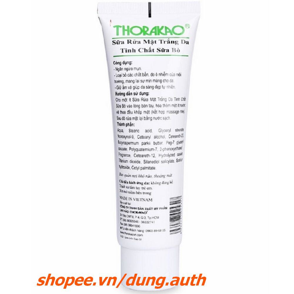 Sữa Rửa Mặt Trắng Da 120g Thorakao Hương Sữa Bò Chính Hãng. | BigBuy360 - bigbuy360.vn