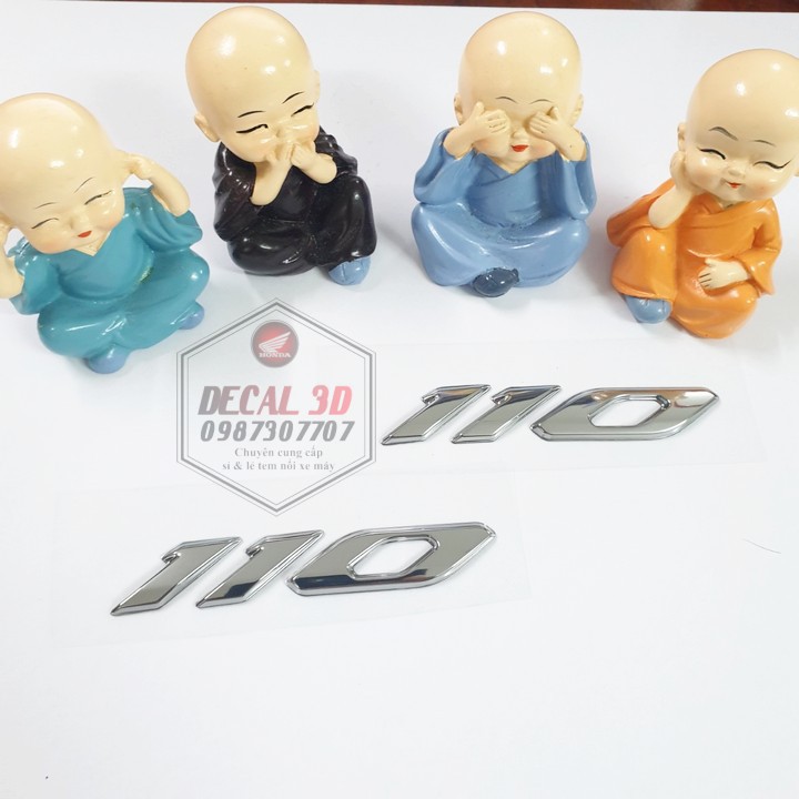 decal tem số 110 màu bạc hàng zin trang trí xe cực đẹp