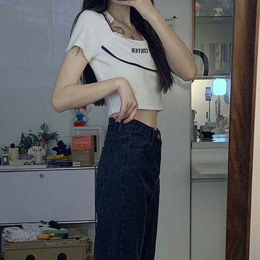 Áo Thun Ngắn Tay Họa Tiết Sọc Caro Ngọt Ngào Thời Trang Cho Nữ