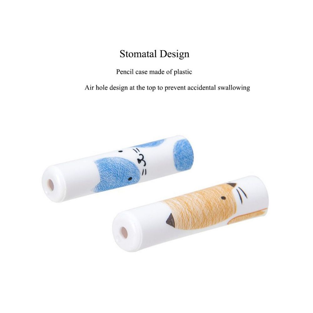 Set 6 nắp gắn bút chì mở rộng nhiều màu dễ thương thông dụng cho trường học