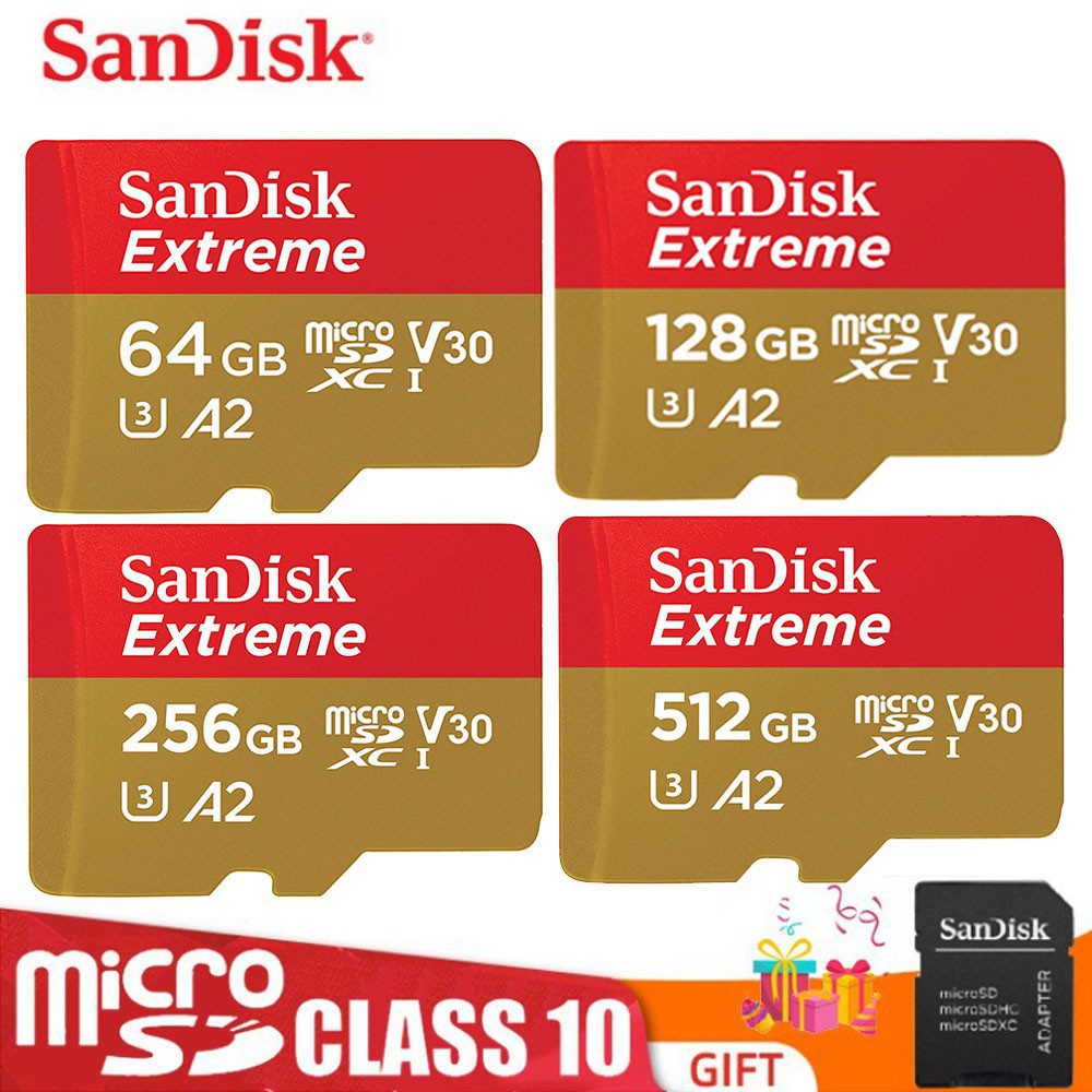 Thẻ Nhớ Sandisk U3 Micro TF / SD Class 10 16GB 256GB 512GB 128GB 64GB 32GB 16GB Micro SD C10 A2 95MB / SD UHS-1