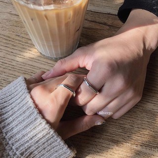 Nhẫn bạc khắc chữ kiểu Couple