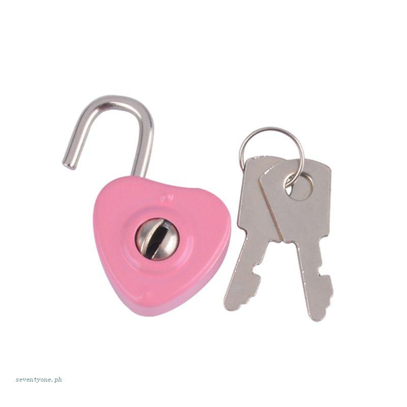 Ổ Khóa Trái Tim Mini Kèm Chìa Khóa Dùng Trang Trí Hộp Trang Sức