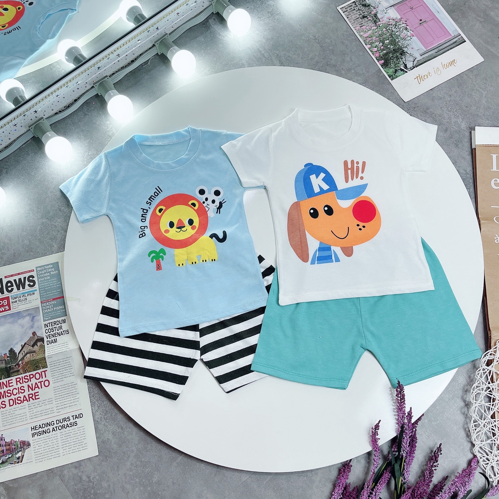 Bộ quần áo trẻ em hoạt hình QATE656 cho bé trai và bé gái