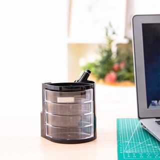 Ống cắm bút 4 ngăn Deli - Màu Đen dùng trong văn phòng - 1 chiếc - E9133 - HOKAMI STORE