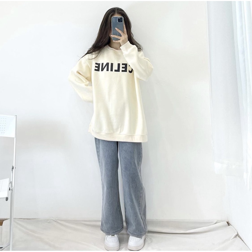 Áo SWEATER Nỉ In Chữ CELINE Nhiều Màu Siêu Xinh Unisex