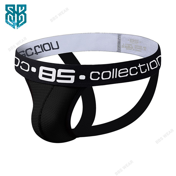 Quần lót nam BS85 Jockstrap thông hơi gợi cảm, quần sịp nam sexy - Đen BS139 B