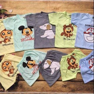 Combo 10 bộ bé trai bé gái cotton hình thú