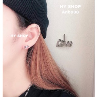 khuyên tai titan chữ LOVE không dị ứng không gỉ nam nữ cá tính siêu bền khuyên vành tai UNISEX BTS