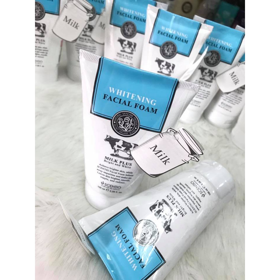 Sữa rửa mặt trắng da sữa bò tươi Beauty Buffet Scentio Milk Plus Whitening Facial Foam Q10 | BigBuy360 - bigbuy360.vn