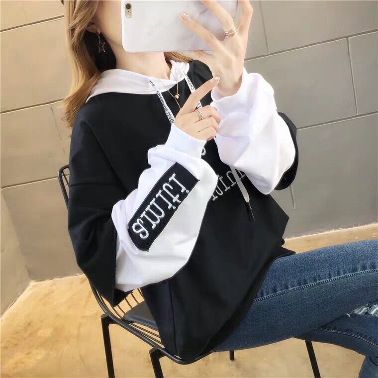 Áo khoác nỉ hoodie nữ mới phối màu đẹp hình thật | BigBuy360 - bigbuy360.vn
