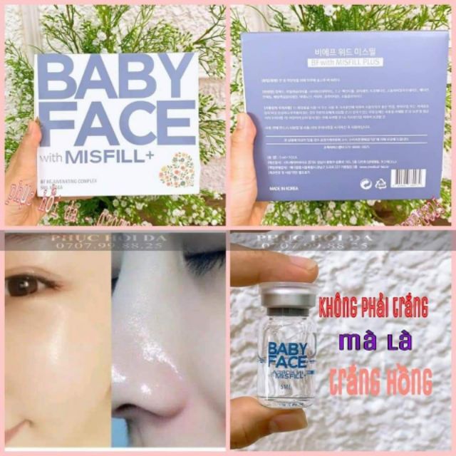 Combo cấy căng bóng trắng hồng Baby face + dr.innoderm nâu + trắng