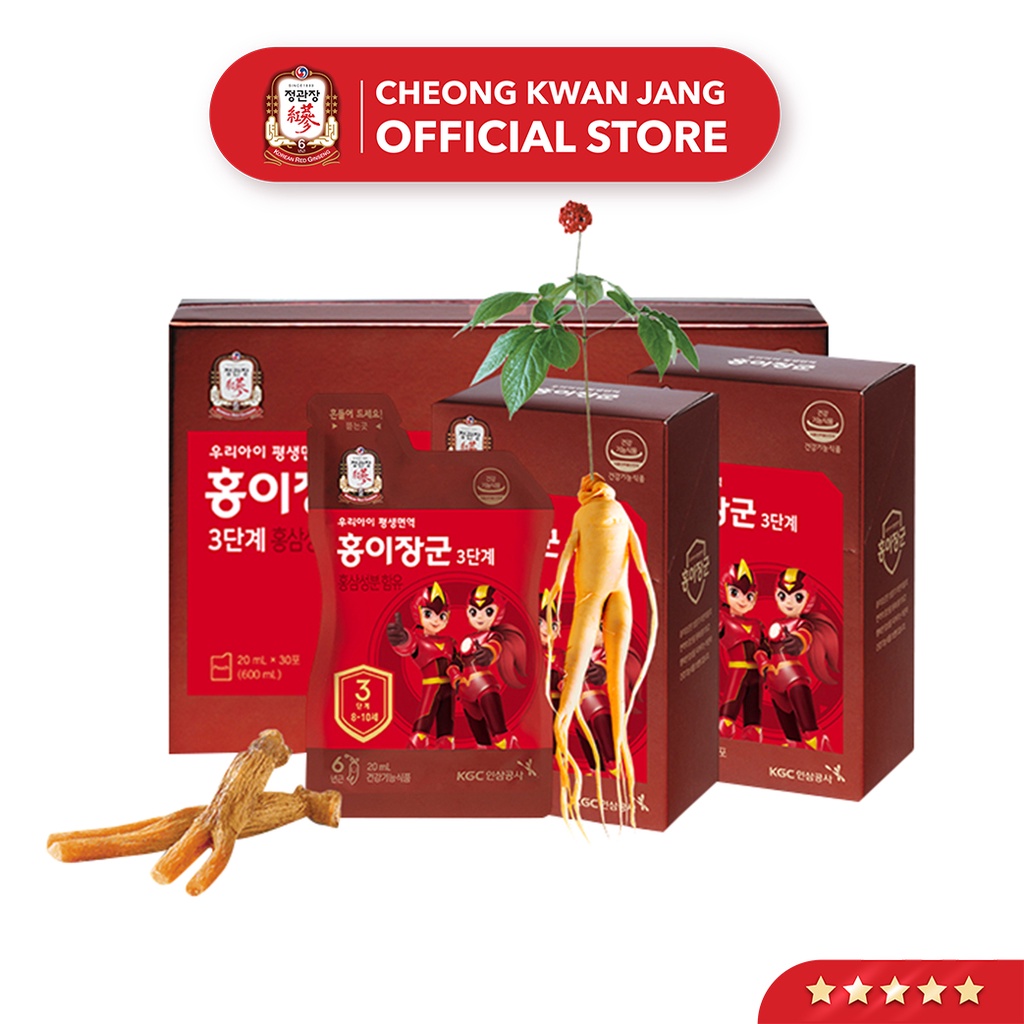 Hồng Sâm Hàn Quốc Cho Bé Cheong Kwan Jang KGC Kid Tonic Giai Đoạn 3 (8-10 tuổi) (20ml x 30 gói)