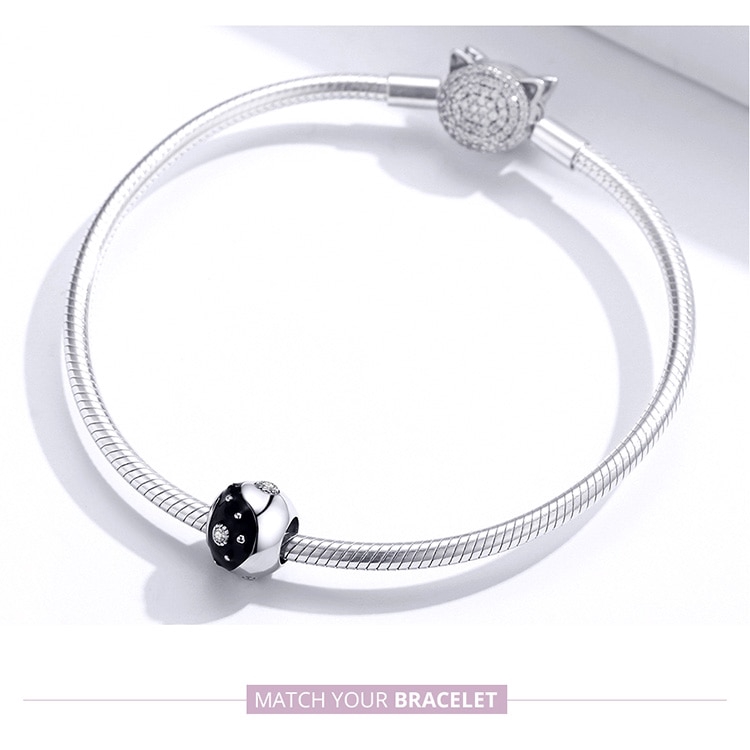 Hạt xỏ vòng tay Bamoer DIY bằng bạc thật dùng để vòng tay/dây chuyền