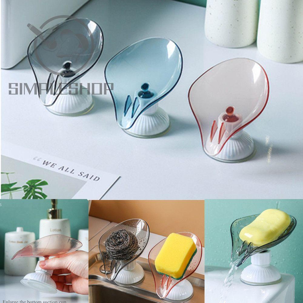Giá Đỡ Xà Phòng Bằng Nhựa Hình Chiếc Lá Nhiều Màu Có Giác Hút Không Cần Khoan Lỗ Đa Năng Cho Nhà Bếp / Phòng Tắm