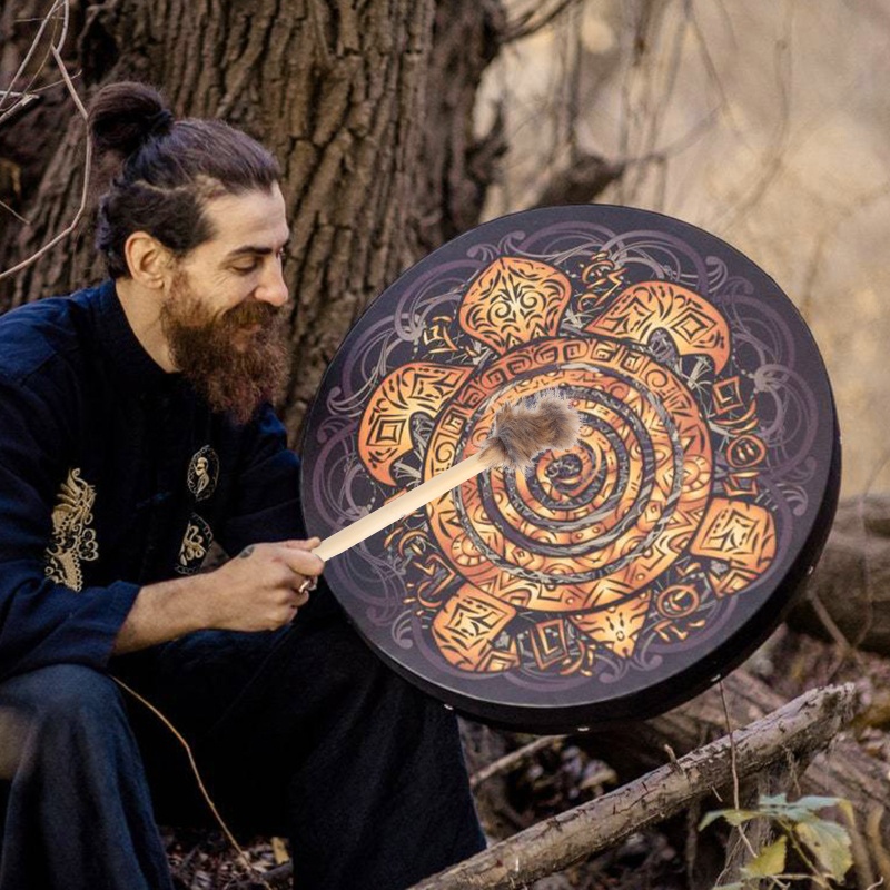Sun Shaman Trống Âm Nhạc Thủ Công Trang Trí Thiết Kế Hình Đạo Phật Shamanic Siberian Spirit