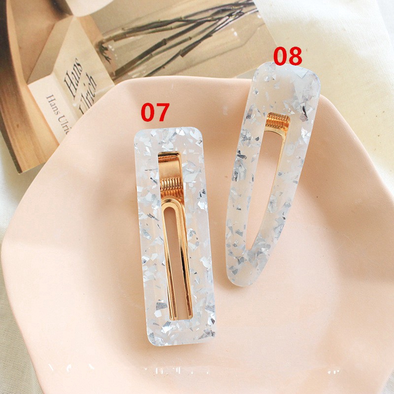 Kẹp tóc acrylic kiểu hình học phong cách cổ điển thời trang