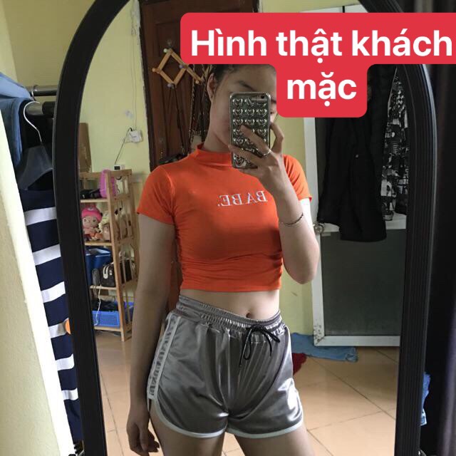 (Có hình thật) ÁO CROPTOP CỔ LỌ THÊU CHỮ BABY 5 MÀU | BigBuy360 - bigbuy360.vn