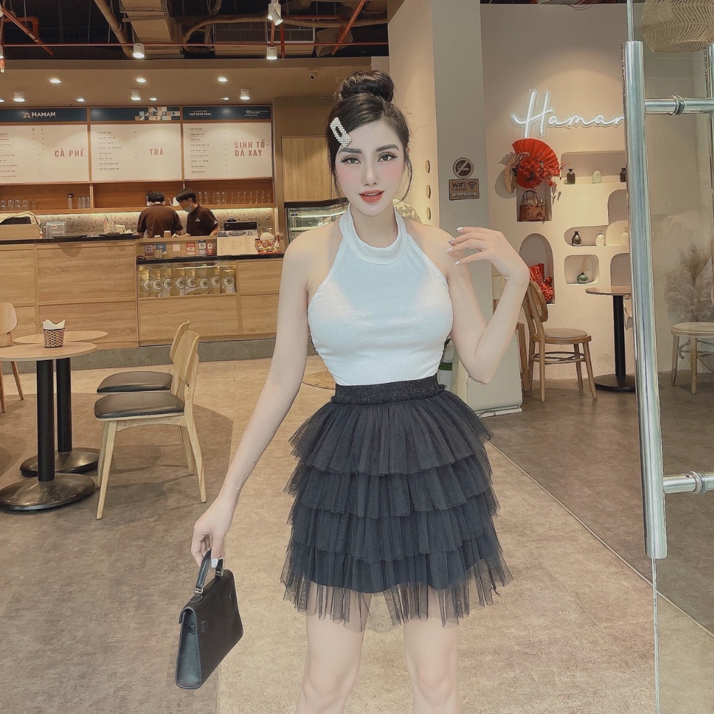 Áo croptop nữ ba lỗ ôm body Hoàng Tình Store áo thun sát nách cổ lọ cột dây lưng, thun borip co giãn tốt Freesize | BigBuy360 - bigbuy360.vn