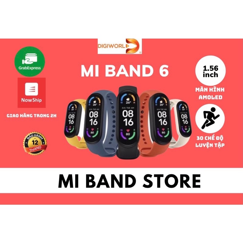 (Bản Quốc Tế) Vòng đeo tay Mi Band 6 chính hãng (Hỏa tốc 2h Grab,Now)