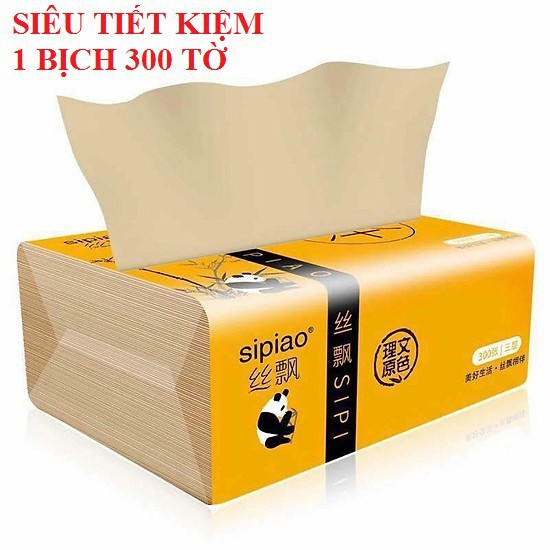 SIÊU RẺ - GIẤY ĂN GẤU TRÚC SIPIAO THÙNG 30 GÓI