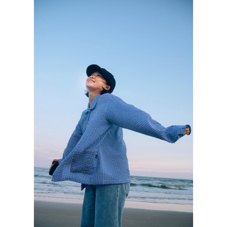 TheBlueTshirt- Áo khoác sơ mi nữ - Blue Checked Overshirt Jacket