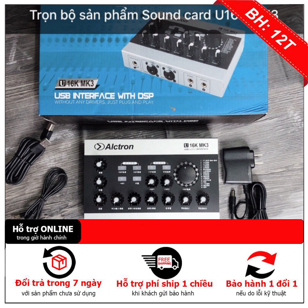 [ HÀNG CHẤT LƯỢNG] Sound card U16K MK3 hay Sound card USB Alctron U16K MKIII tích hợp nguồn 48V dùng cho tất cả các dong