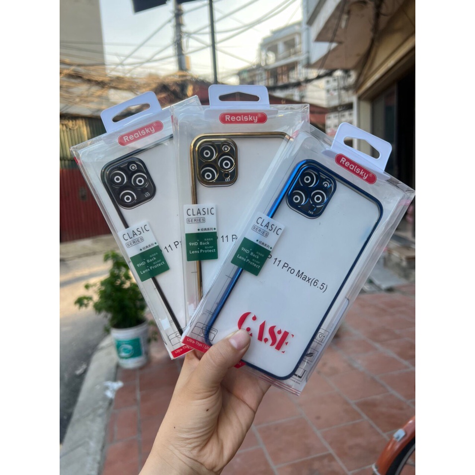 Ốp viền vuông -Tích hợp kính bảo vệ camera -Viền vuông mạ Màu"Sang Trọng" '5 Màu',Từ IPhone x -13 Pro Max