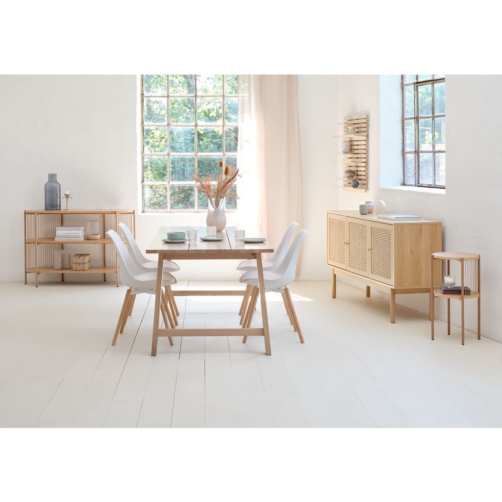Tủ đầu giường | JYSK Egelev | veneer sồi/kim loại | màu sồi | DK35xC65cm