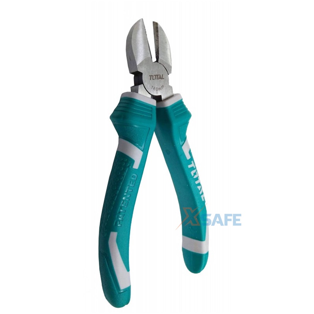 Kìm cắt cách điện TOTAL 6inch 7inch Kềm cắt đứt thép CrV chống rỉ sét siêu cứng tay cầm cao su mềm cắt dây điện