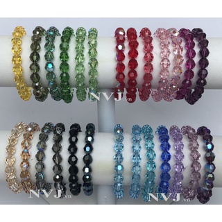 Chuỗi vòng tay Pha lê Swarovski 21 hạt tròn 8ly đủ màu cao cấp chính hãng - PhaleAo, trang sức NVJ