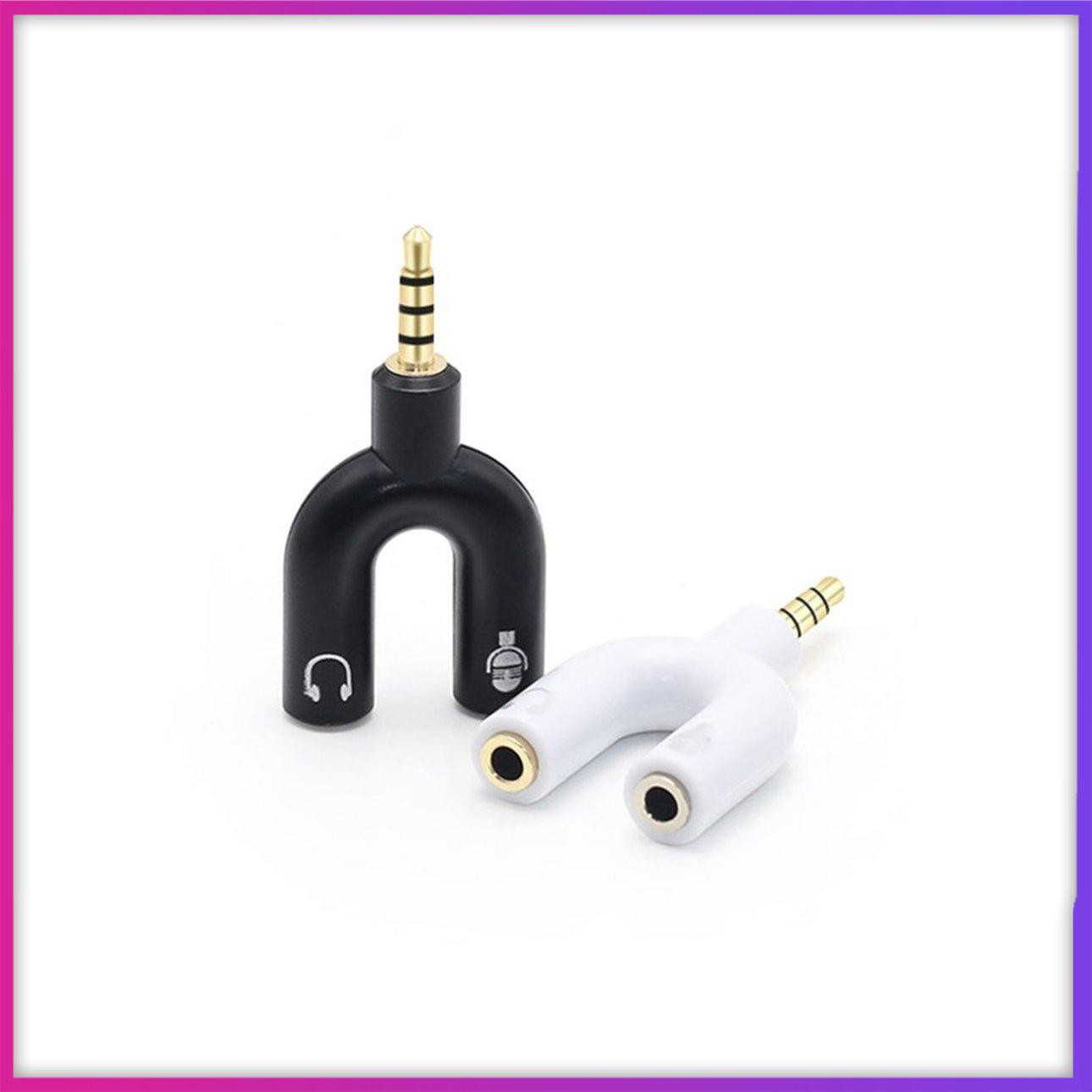 3.5mm Y splitter divides wheat male to double female jack audio headset microphone adapter converter laptop mobile phone black