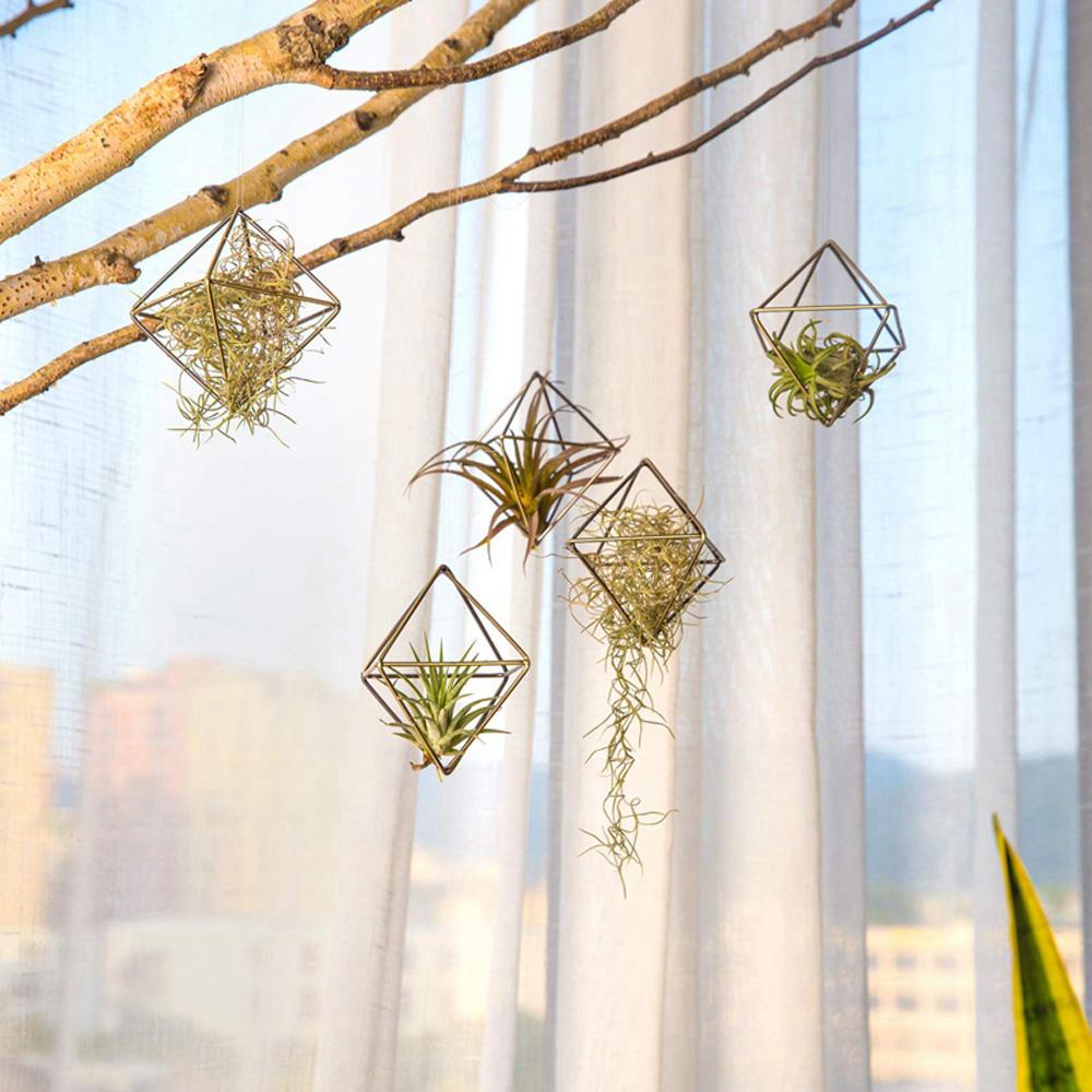 YIYU Giá Đỡ Chậu Cây Bằng Kim Loại Thiết Kế Hình Học Độc Đáo Trang Trí Sân Vườn