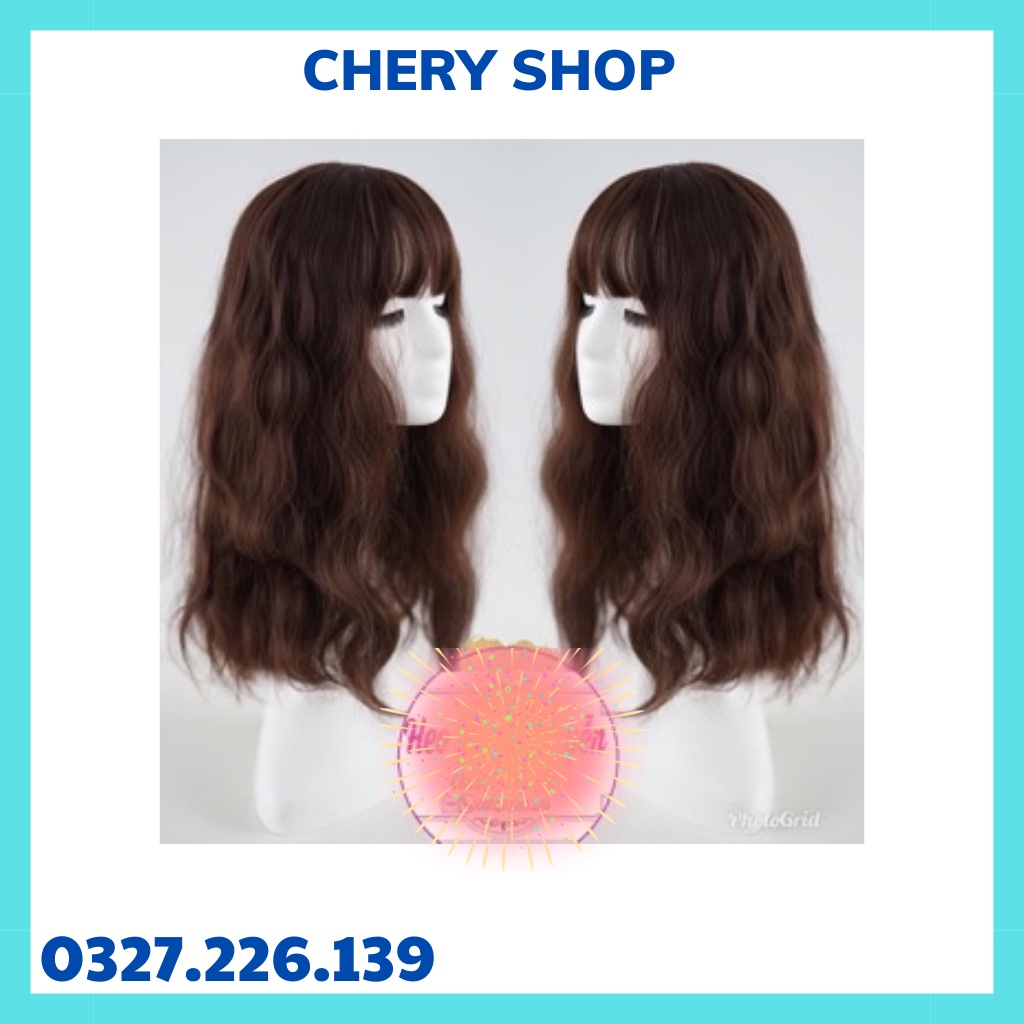 Tóc giả nữ đẹp cả đầu ❤️FREESHIP  tóc giả nguyên đầu nữ xù lửng- mã 8184