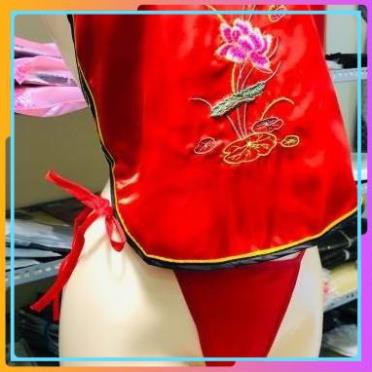 Áo Yếm Ngủ Nữ Thêu Hoa Gợi Cảm, Yếm Ngủ Thôn Nữ Chất Phi Lụa Phong Cách Cổ Trang Cosplay Sexy - Y600
