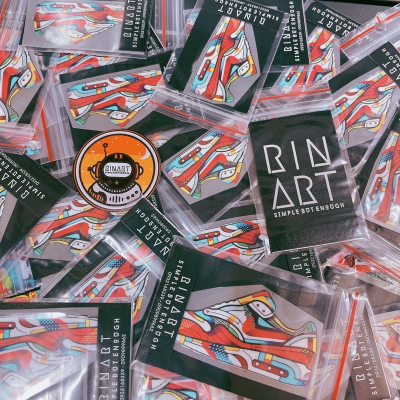 STICKER RINART NGƯỜI NGOÀI HÀNH TINH CÁ TÍNH DÁN TRANG TRÍ ĐIỆN THOẠI LAPTOP VALI MŨ BẢO HIỂM XE MÁY TỦ KỆ,...